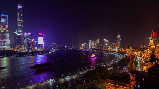 夜晚的上海城市