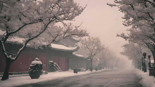 北京冬天雪景