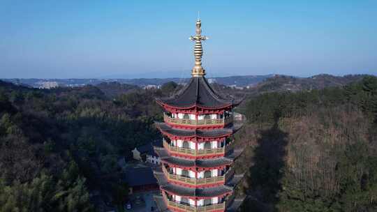 浙江绍兴新昌大佛寺航拍视频视频素材模板下载