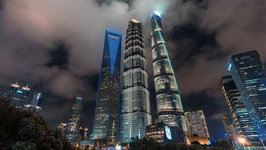 上海地标建筑夜景延时