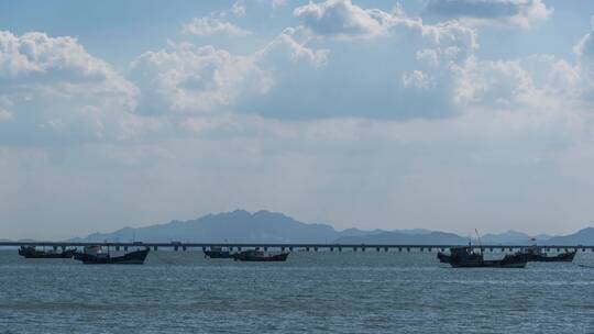 青岛胶州湾跨海大桥延时摄影视频素材模板下载