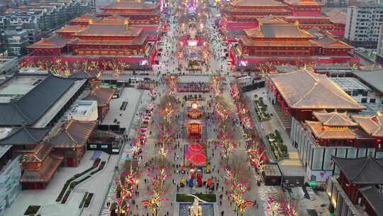 西安大唐不夜城古建筑夜景