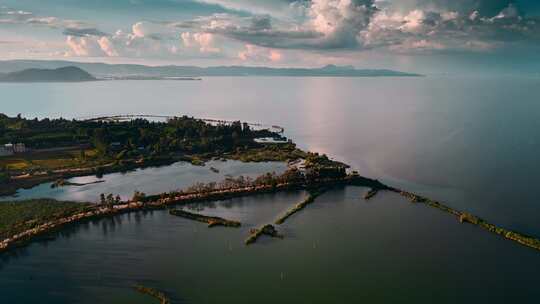 云南旅游滇池南岸湿地公园水中长提视频素材模板下载