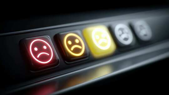 负面情绪反馈按钮由红转黄过程