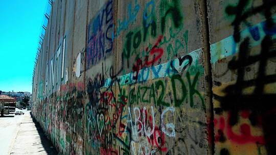 巴勒斯坦的巴以隔离墙视频素材模板下载
