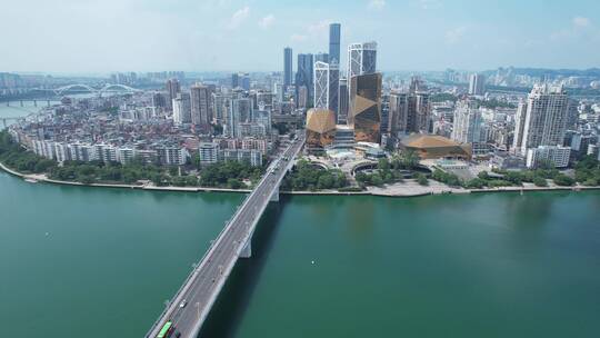 柳州柳江大桥城市建筑风光航拍