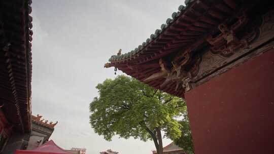 金代古建飞檐屋顶斗拱特写-3