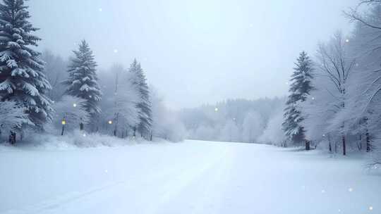 冬季皑皑白雪唯美雪景4k舞台粒子活动背景