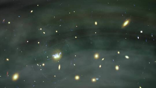 散布在太空中的恒星和星系的抽象视频
