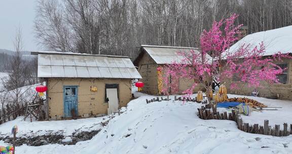 吉林雪乡威虎山寨航拍