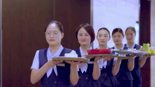 4k酒店服务员美食视频素材模板下载