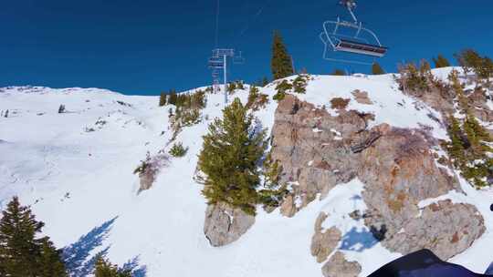 滑雪滑雪缆车滑雪场