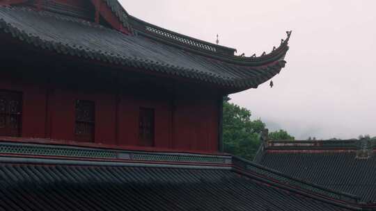 宁波天童寺航拍，寺庙航拍