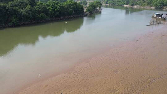 河流滩涂航拍