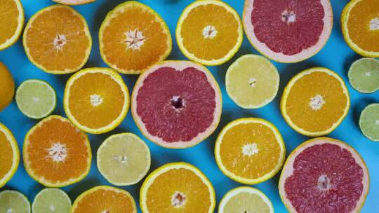 停止运动动画水果柑橘在彩色背景