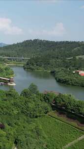 竖版航拍湖北襄阳黄家湾风景区