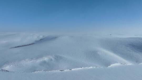 航拍雪域荒原寒冬雪景