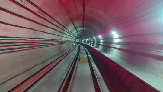 四川成都地铁隧道内行驶的地铁列车视频素材模板下载