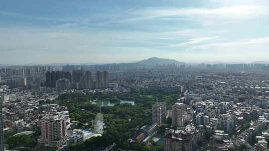 泉州市区东湖公园航拍丰泽区城市公园风光视频素材模板下载