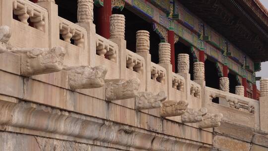 中国古代排水系统故宫排水兽石雕栏杆 ~