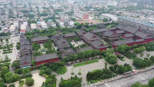 邢台市开元寺古寺大气航拍