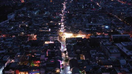 大理旅游大理古城夜景航拍视频素材模板下载