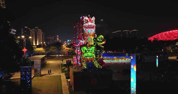 璀璨夜景佛山电视塔禅城宣传片地标文华公园