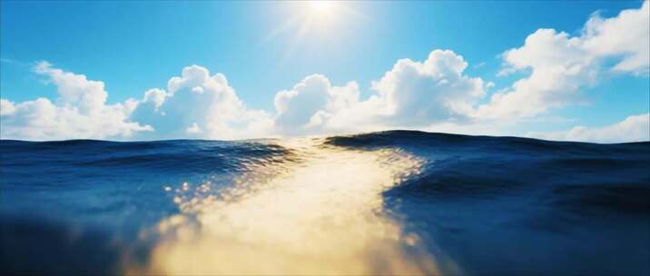 海面阳光照射全景