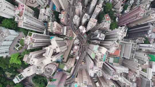 俯拍香港居民楼楼群