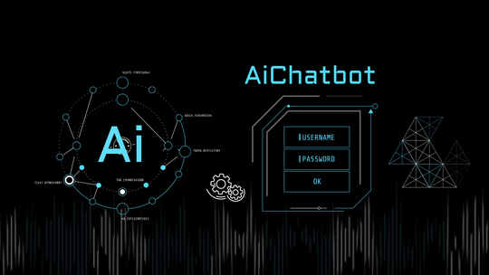 关于AI聊天机器人安全的抽象信息图动画
