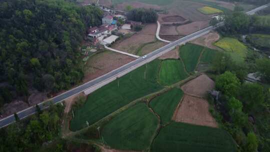 乡村公路小路航拍