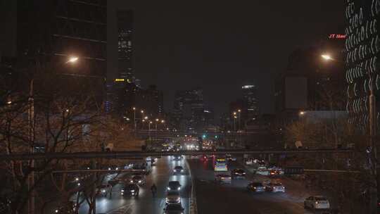 北京夜晚车流
