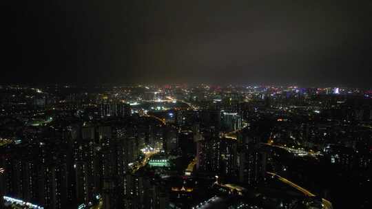 四川成都夜景大景航拍