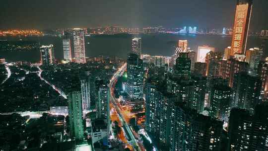 厦门城市航拍夜景