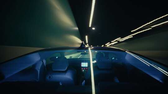 汽车在隧道公路上行驶视频素材模板下载