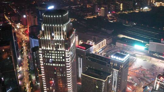 辽宁沈阳城市夜景航拍