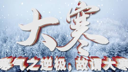 冬季冬天下雪二十四节气视频片头