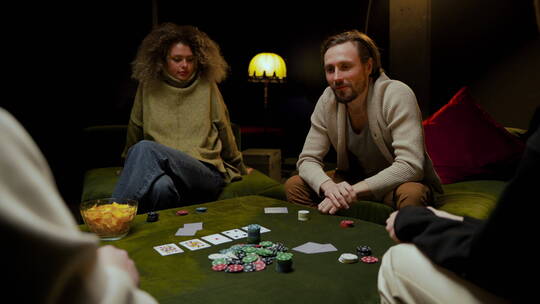 赌客围着桌子赌博 