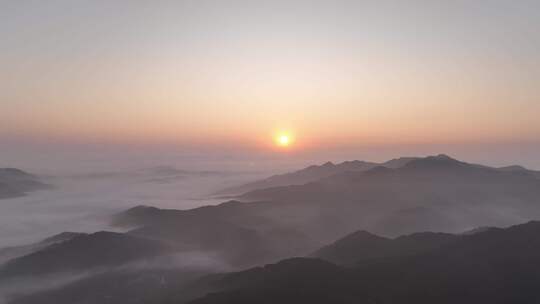 航拍千山云雾缭绕