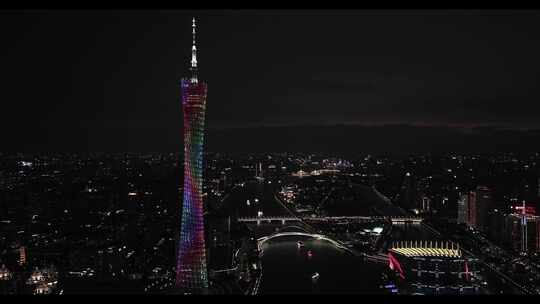 广州塔夜景航拍