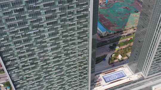航拍广州之窗大楼素材