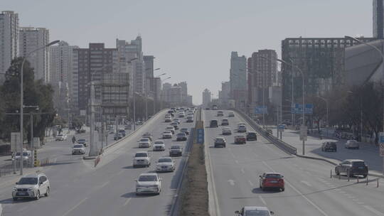 北京国贸车流  北京冬天