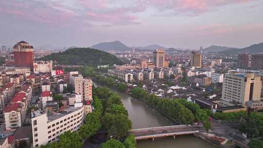 余姚城市航拍 大场景 余姚日出 生活区