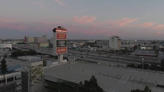 美国洛杉矶夕阳车流航拍 （大疆log模式）