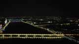 湖北襄阳襄樊长江大桥夜景交通航拍高清在线视频素材下载