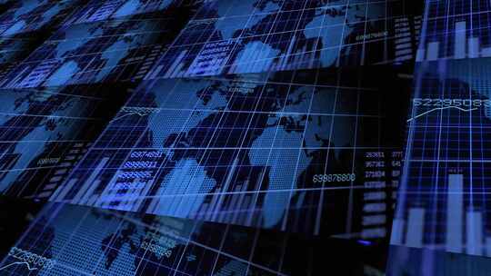 科技感世界地图数据背景