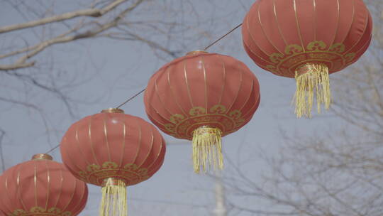 北京胡同过年街景气氛 春节街景氛围