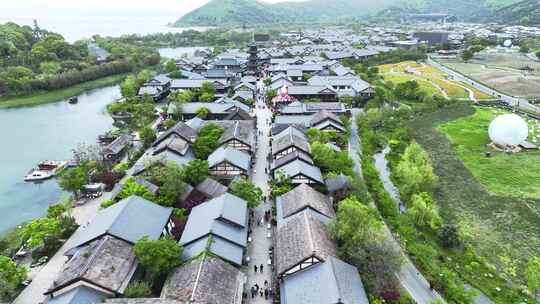 无锡拈花湾禅意小镇航拍大景