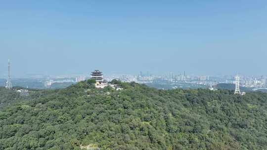 惠州挂榜阁航拍红花湖景区山峰山顶风光风景