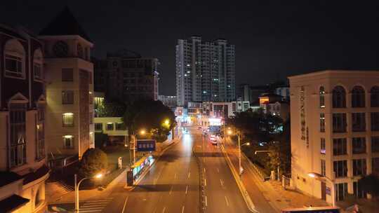 张家港人民路夜景航拍